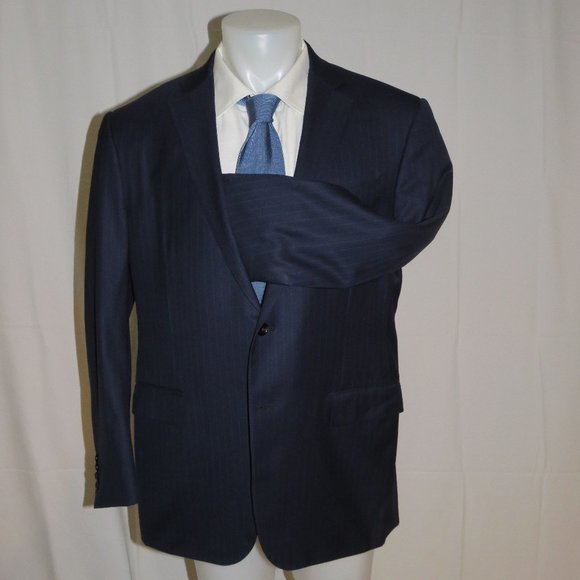 Ermenegildo Zegna 15milmil15 Blue Striped Recent Two Button Suit Jacket 48R - Picture 4 of 10